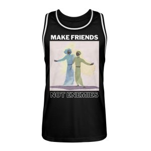 Make Friends Not Enemies - Unisex Basketball Jersey-16