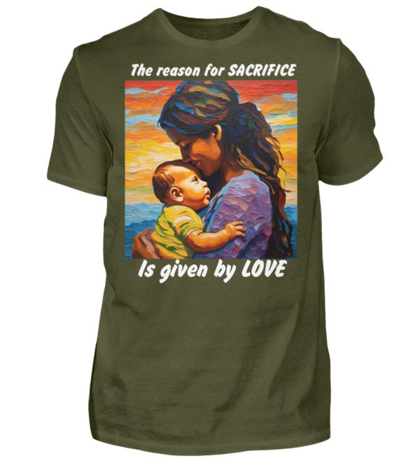 The reason for Sacrifice is given by Love - Men Basic Shirt-1109