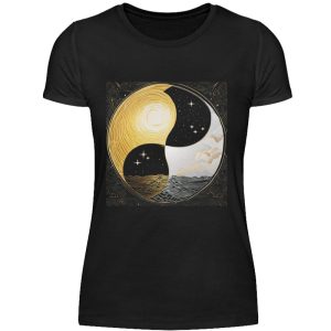 Ying Yang Night Day - Women Basic Shirt-16