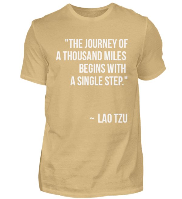 The journey of a thousand miles begins with a single step. - Men Basic Shirt-224