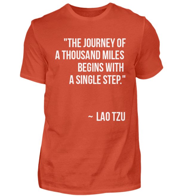 The journey of a thousand miles begins with a single step. - Men Basic Shirt-1236