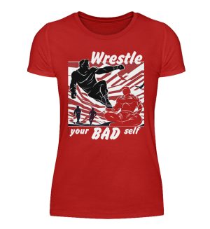 Wrestle Your Bad Self Not Others - Women Basic Shirt-4