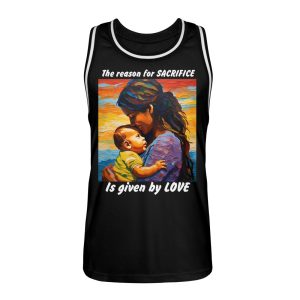 The reason for Sacrifice is given by Love - Unisex Basketball Jersey-16