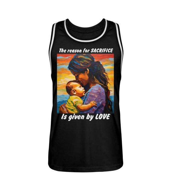 The reason for Sacrifice is given by Love - Unisex Basketball Jersey-16