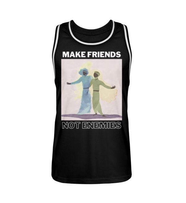 Make Friends Not Enemies - Unisex Basketball Jersey-16