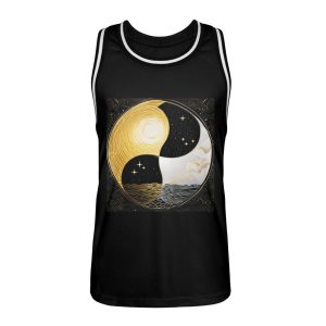 Ying Yang Night Day - Unisex Basketball Jersey-16