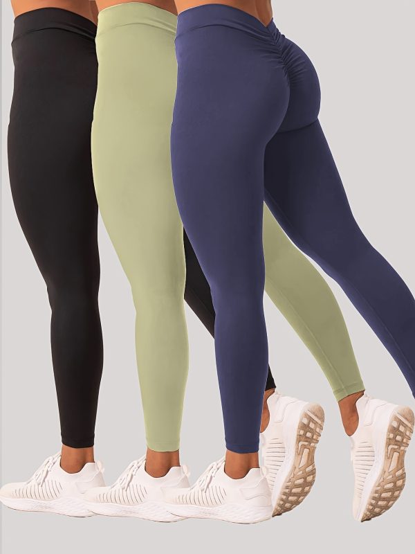 27e451f2-24cd-4e9a-90db-2877d341eb95.jpg 3 Pack Women's Yoga Leggings With High Waistband, Moisture-Wicking, And Stretchy, Perfect For Outdoor Activities And Fitness