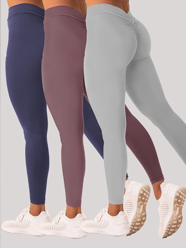 351ff925-6261-4b8c-9b32-1d66f3b7c354.jpg 3 Pack Women's Yoga Leggings With High Waistband, Moisture-Wicking, And Stretchy, Perfect For Outdoor Activities And Fitness