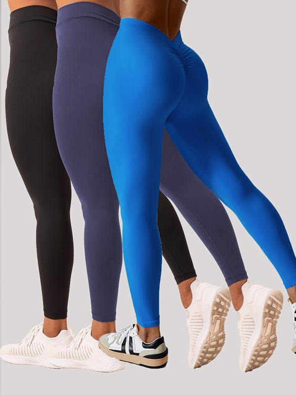 58e8496f-8345-476e-a1c7-04be2a0ed320.jpg 3 Pack Women's Yoga Leggings With High Waistband, Moisture-Wicking, And Stretchy, Perfect For Outdoor Activities And Fitness