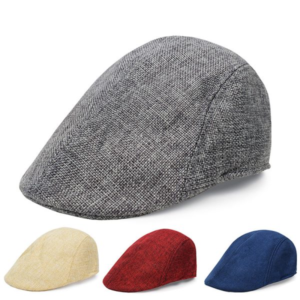 ab7fd5d6-9d7b-42b0-a46d-68699e205a10.jpg Cotton And Linen Beret Men's Retro Peaked Cap