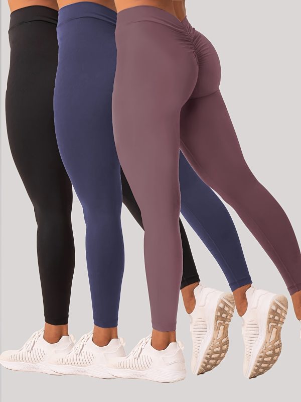 e14ead45-5a9a-4e6b-a0cd-70599e1a8c7f.jpg 3 Pack Women's Yoga Leggings With High Waistband, Moisture-Wicking, And Stretchy, Perfect For Outdoor Activities And Fitness