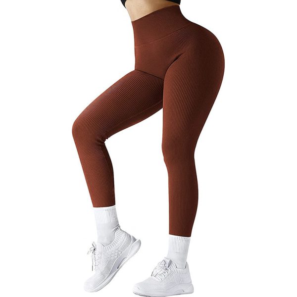 fd28b817-4eb3-4d14-9867-006e85ec2002.jpg High Waist Seamless Leggings Threaded Knitted Fitness Pants Solid Women's Slimming Sports Yoga Pants Elastic Running Sport Leggings