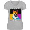 I Work Hard for my CAT to Live Comfortably - Women V-Neck Shirt-17