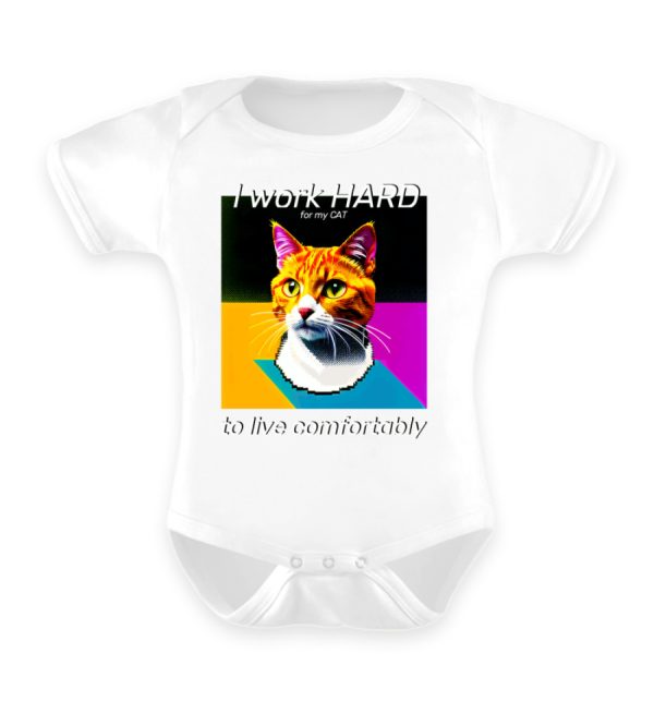 YJIQTLTS_x940-3 I Work Hard for my CAT to Live Comfortably - Baby Bodysuit-3