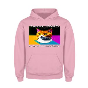 I Work Hard for my CAT to Live Comfortably - Kids Hoodie-1490