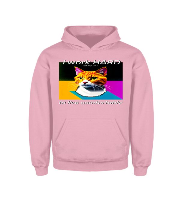 I Work Hard for my CAT to Live Comfortably - Kids Hoodie-1490
