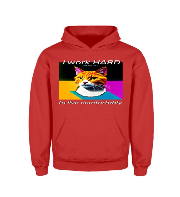 I Work Hard for my CAT to Live Comfortably - Kids Hoodie-1565