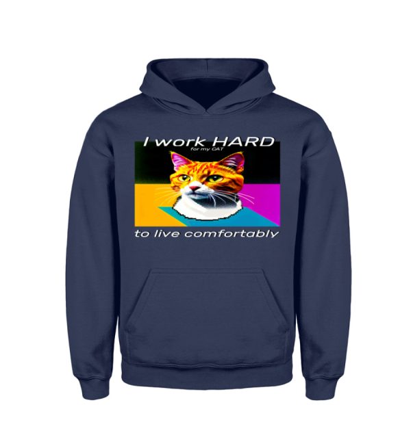 I Work Hard for my CAT to Live Comfortably - Kids Hoodie-1676