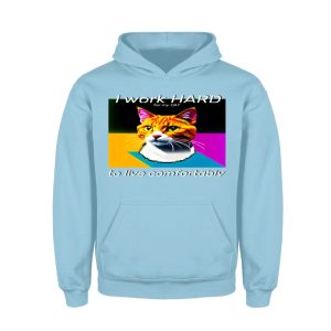 I Work Hard for my CAT to Live Comfortably - Kids Hoodie-674