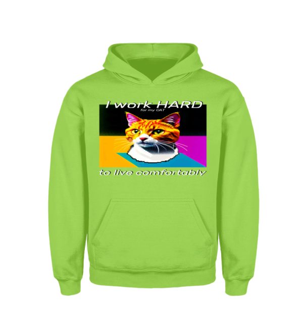 I Work Hard for my CAT to Live Comfortably - Kids Hoodie-5753