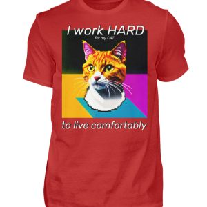 I Work Hard for my CAT to Live Comfortably - Men Basic Shirt-4