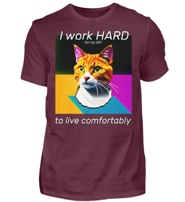 YJIQTLTS_BCTU004-839 I Work Hard for my CAT to Live Comfortably - Men Basic Shirt-839