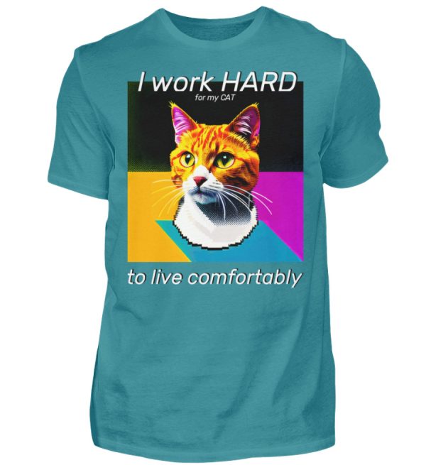 YJIQTLTS_BCTU004-1096 I Work Hard for my CAT to Live Comfortably - Men Basic Shirt-1096
