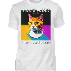 YJIQTLTS_BCTU004-3 I Work Hard for my CAT to Live Comfortably - Men Basic Shirt-3