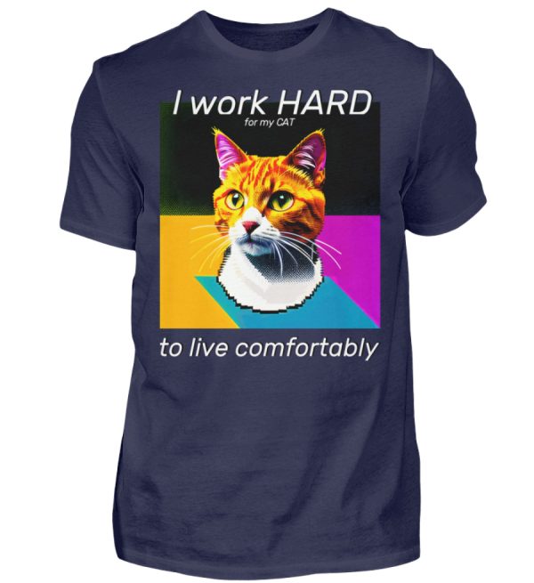 YJIQTLTS_BCTU004-198 I Work Hard for my CAT to Live Comfortably - Men Basic Shirt-198