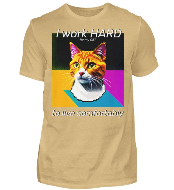 YJIQTLTS_BCTU004-224 I Work Hard for my CAT to Live Comfortably - Men Basic Shirt-224
