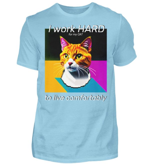 YJIQTLTS_BCTU004-674 I Work Hard for my CAT to Live Comfortably - Men Basic Shirt-674