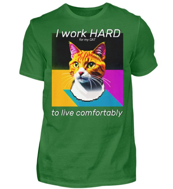 YJIQTLTS_BCTU004-718 I Work Hard for my CAT to Live Comfortably - Men Basic Shirt-718