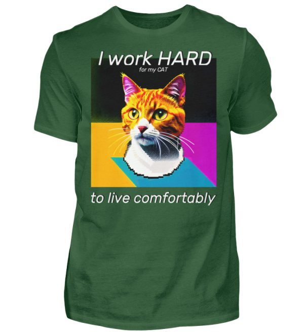 YJIQTLTS_BCTU004-833 I Work Hard for my CAT to Live Comfortably - Men Basic Shirt-833