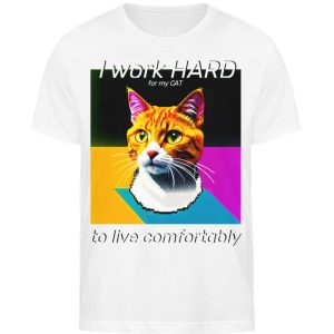 I Work Hard for my CAT to Live Comfortably - Men Organic Shirt-3