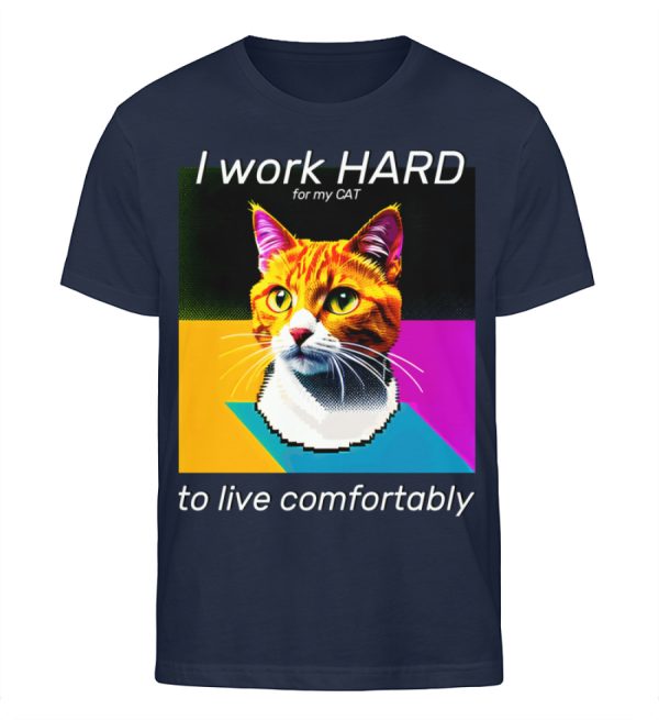 YJIQTLTS_STTU758-6887 I Work Hard for my CAT to Live Comfortably - Men Organic Shirt-6887