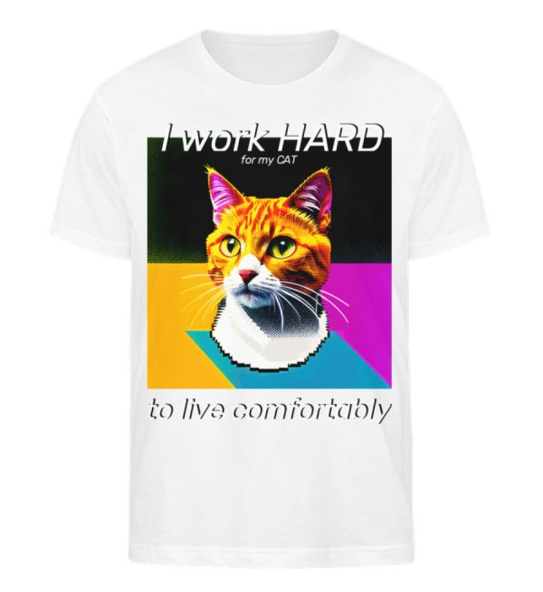YJIQTLTS_STTU758-3 I Work Hard for my CAT to Live Comfortably - Men Organic Shirt-3