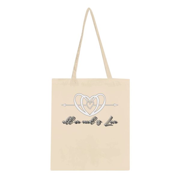 d26ca54f-e03a-4393-a0e6-5ea9f01c8cb0.jpg All We Need is Love design on a natural cotton Spirituali-Tee tote bag